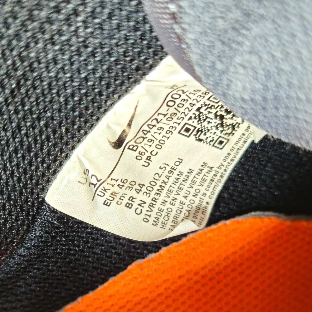 Nike Air Force 1 Low Black Grey‎ Orange DH0955 001 Men's Shoes Size 12